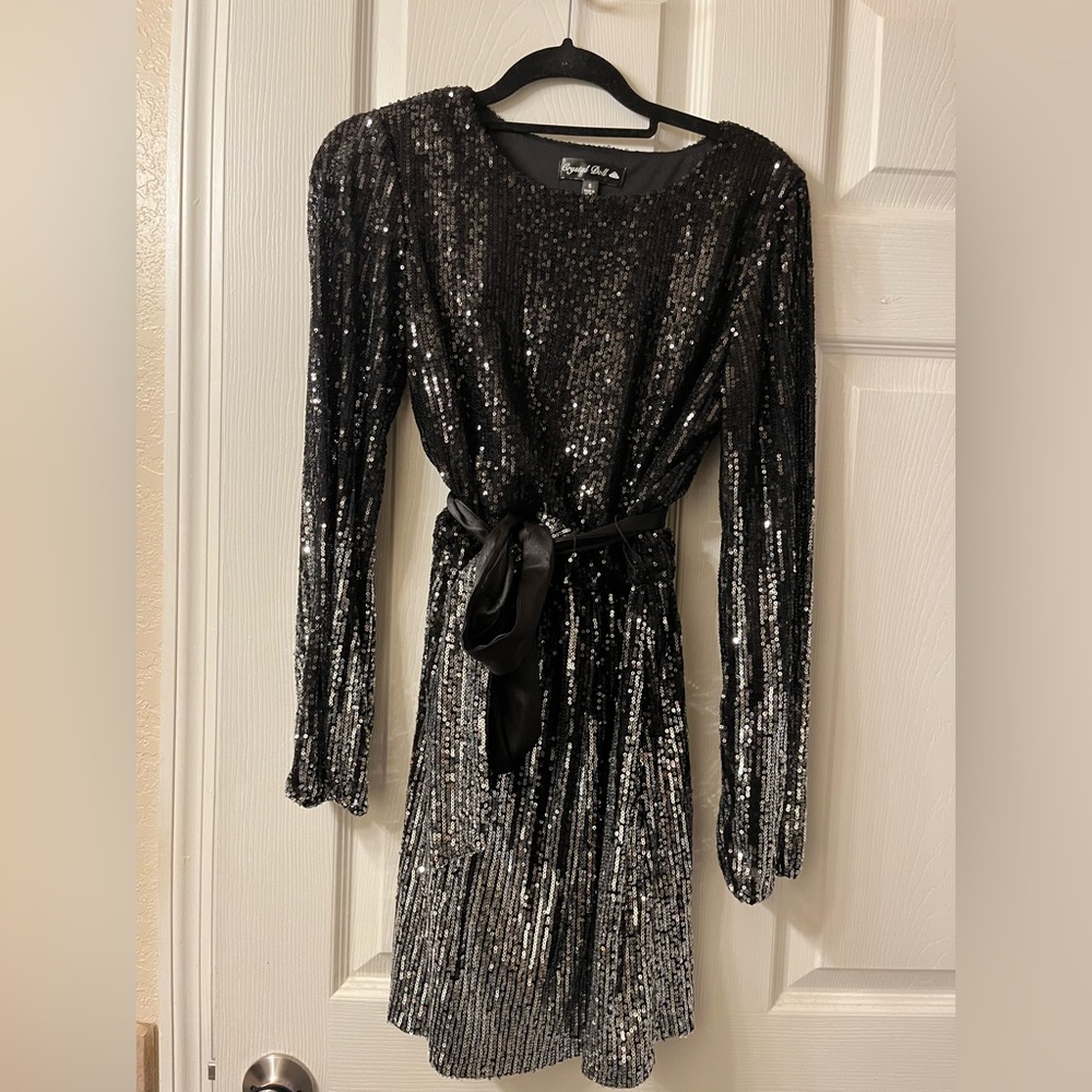 Mock Crystal Sequin Gown main image 1